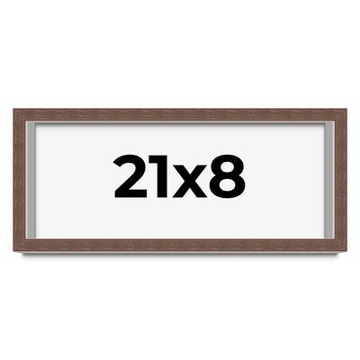 21x8 Shadow Box Frame Brown | 1.125 inches Deep Real Wood Rustic