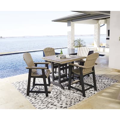 Signature Design by Ashley Fairen Trail Black/Driftwood 5-Piece Outdoor Dining Package - 41.5" W x 41.75" D x 37.13" H