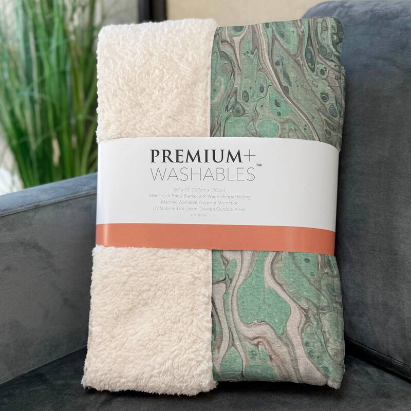 Premium Machine Washable ASB54 Abstract Modern Sherpa Throw Blanket