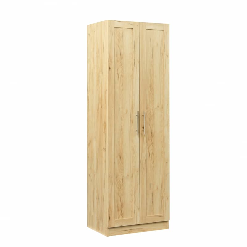 High wardrobe and kitchen cabinet with 2 doors and 3 partitions to separate 4 storage spaces