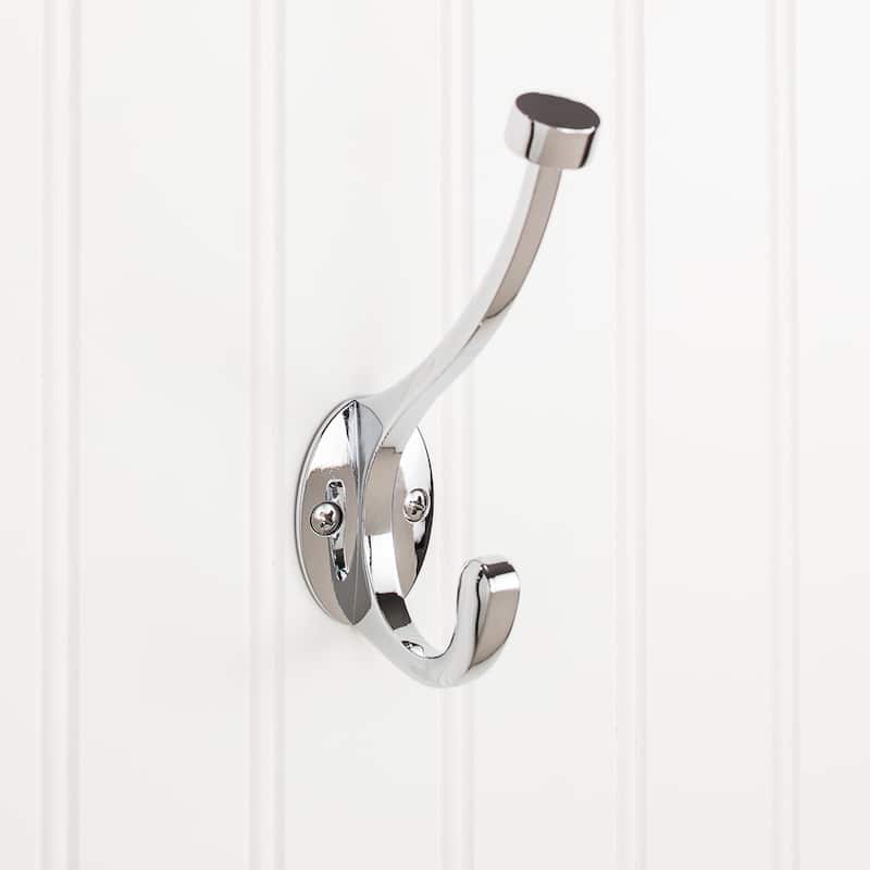 Elements Hooks Double Robe Hook - Polished Chrome
