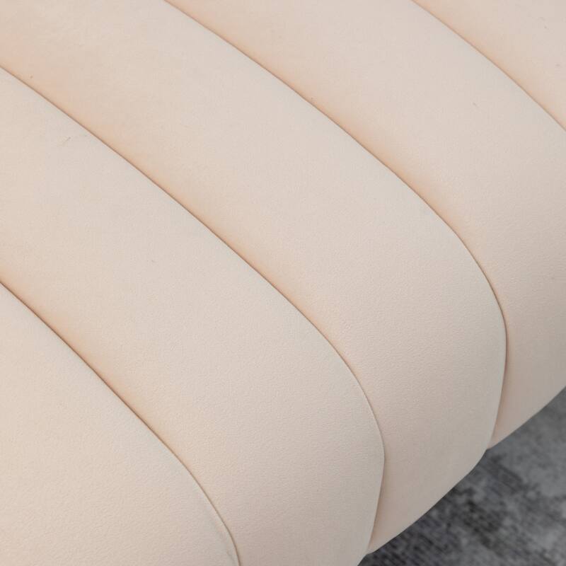 SEYNAR Modern Glam Comfy 50" Metal Legs Curved Sofa 2 Seaters Loveseat with Tufted Back