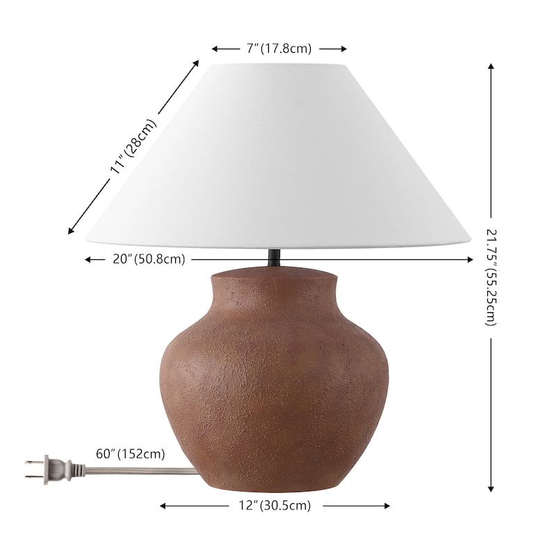 SAFAVIEH Couture Clay, 22-inch, Resin Table Lamp - 20"W x 20"D x 22"H