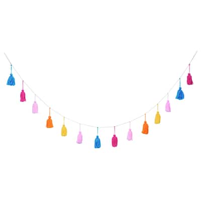 Transpac Cotton 75 in. Multicolor Spring Yarn Tassel Banner