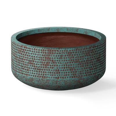 Round Concrete Bowl Planter with Drainage Hole