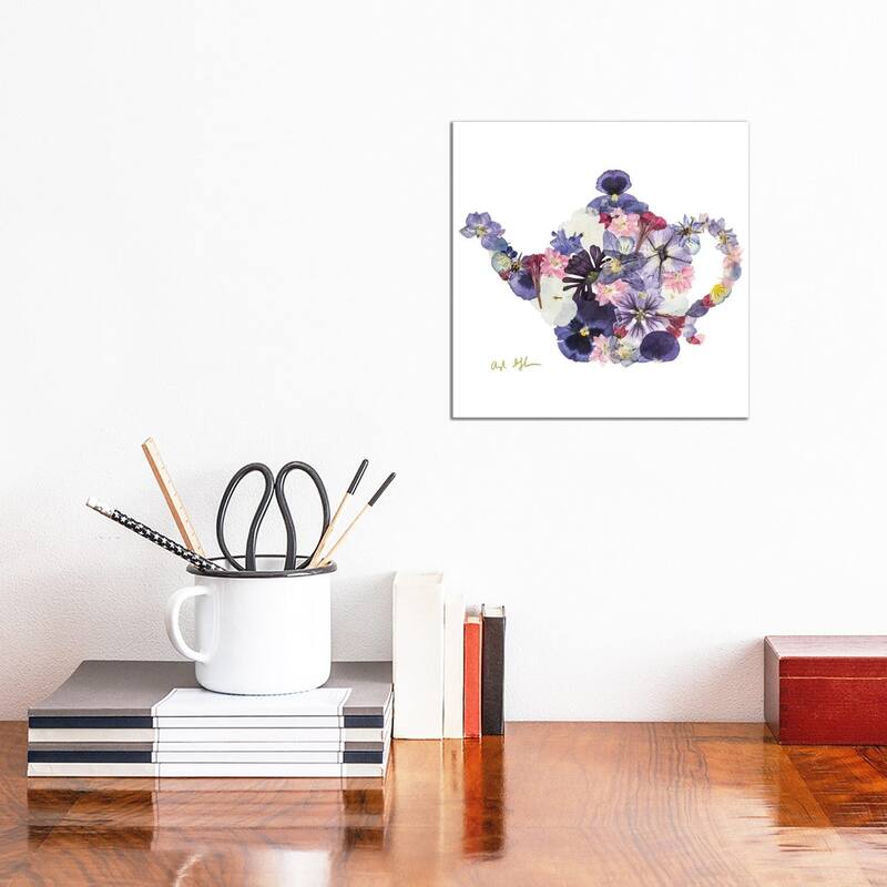 iCanvas "Teapot" by Oxeye Floral Co Canvas Print - 12x12x0.75