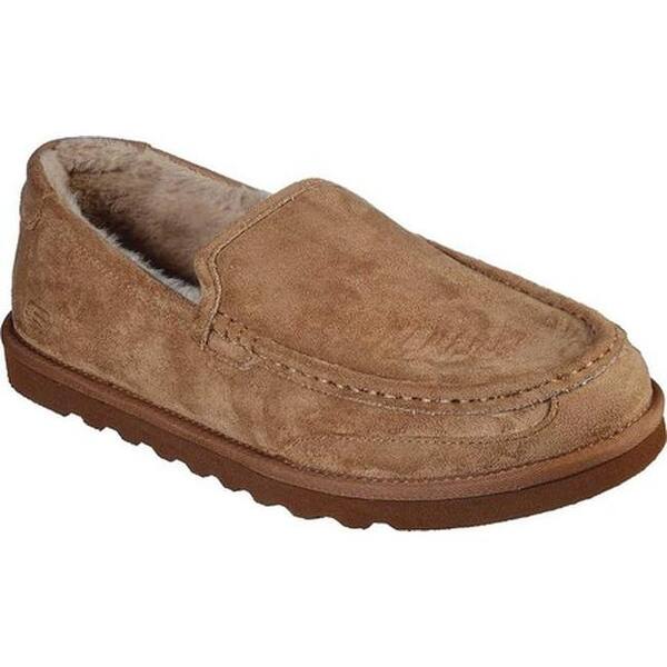 Shop Skechers Men S Relaxed Fit Renten Oten Slipper Tan