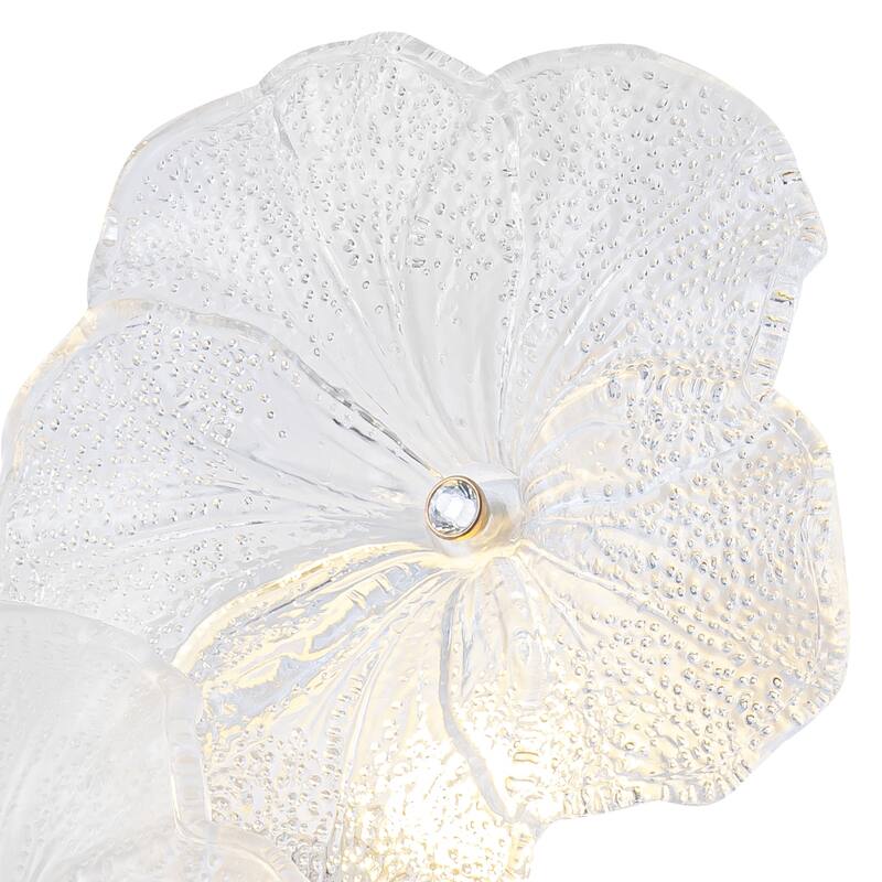 Modern Elegant Clear and Frosted Bubble Glass Flower Petal Wall Sconce
