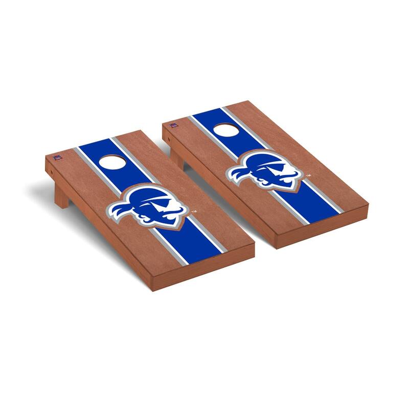 Seton Hall University Pirates Cornhole Board Set - Rosewood Stained Stripe