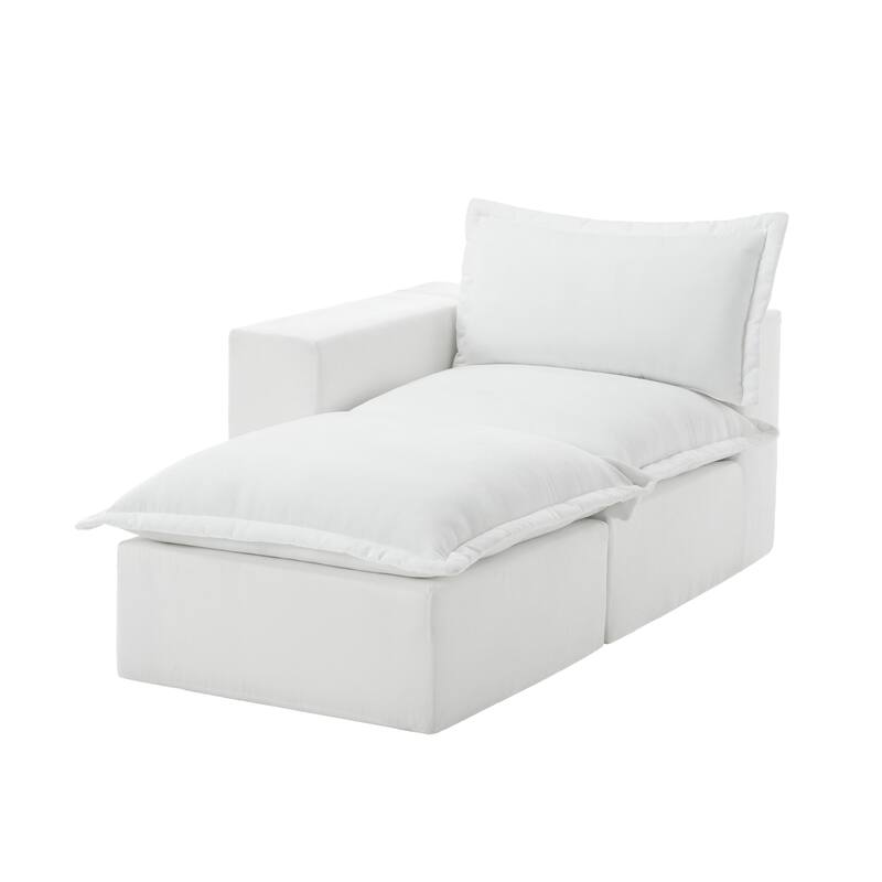 Chenille L-Shaped Modular Sectional Sofa Comfy Cloud Couch For Living Room