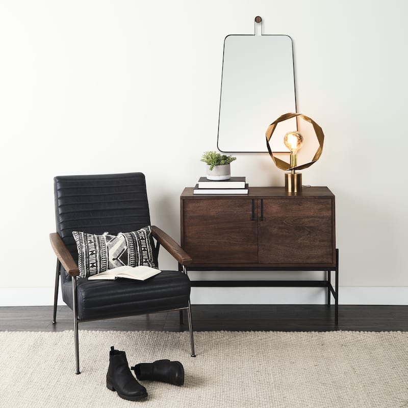 Collie Black Metal Frame With Hanger Trapezoid Mirror