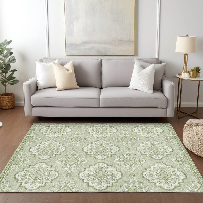 Machine Washable Indoor/ Outdoor Chantille Moroccan Boho Rug