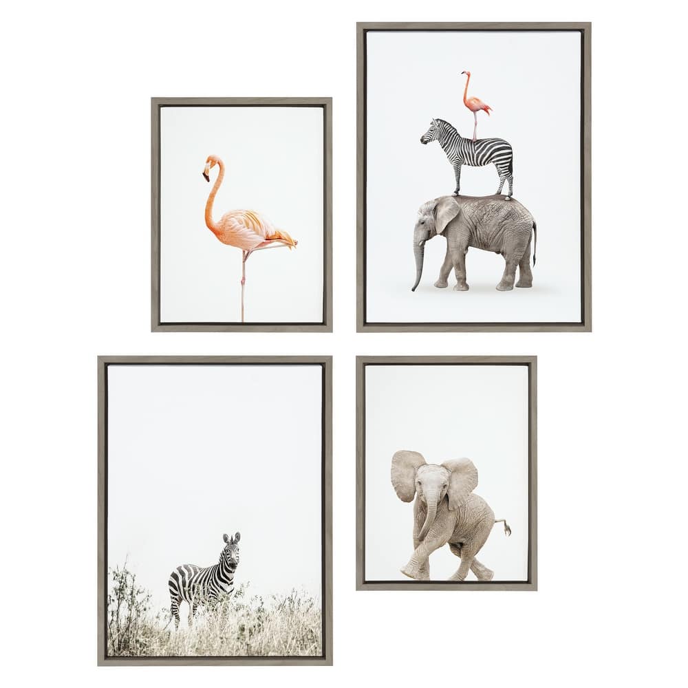 Kate and Laurel Sylvie Safari Framed Canvas Art Set by Amy Peterson