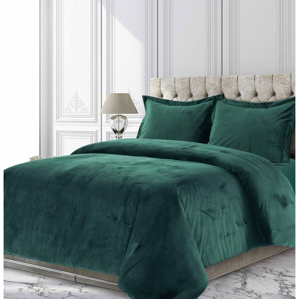Venice Velvet Oversized Solid Duvet Cover Set