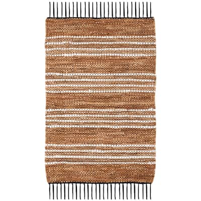 SAFAVIEH Handmade Vintage Leather Demetra Modern Fringe Rug