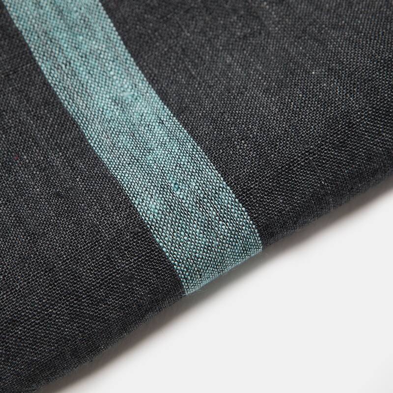 Caravan Laundered Linen Napkins - Set of 4 - Charcoal / Aqua