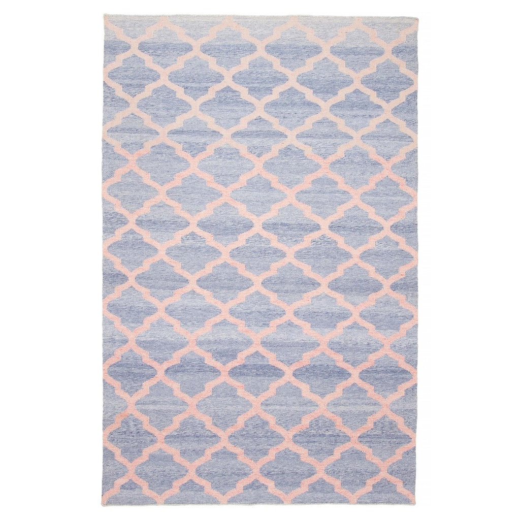 ECARPETGALLERY Flat-Weave Ankara FW Light Denim Blue Wool Kilim - 5'2 x 7'10