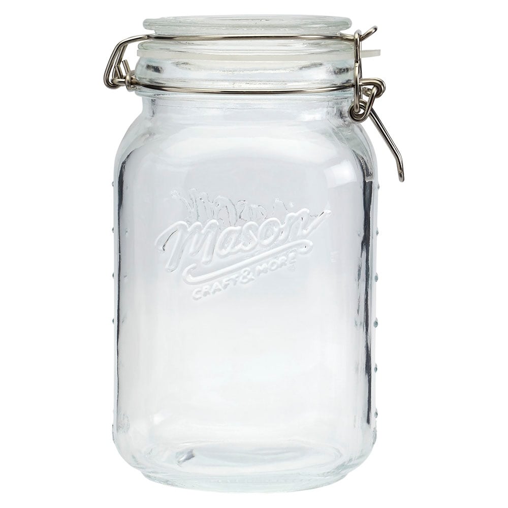 16 Oz Soda Lime Glass Jar with Clamp Lid - LAST CHANCE