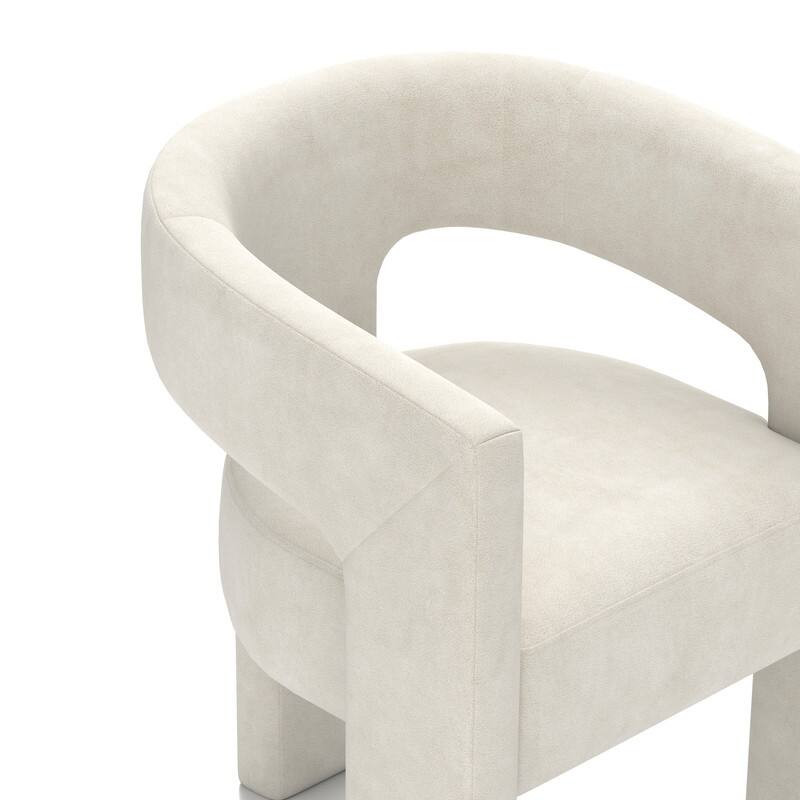 SEYNAR Modern Glam Velvet Upholstered Dining Chair, Open-Back Accent Chair Set of 2