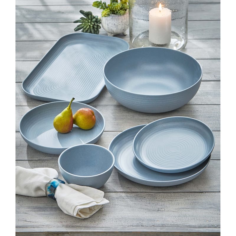 Light Blue Brooklyn Melamine Brooklyn Melamine Plastic Dinning Salad Plate Dishwasher Safe Indoor/Outdoor 9x9 inch Salad Plate