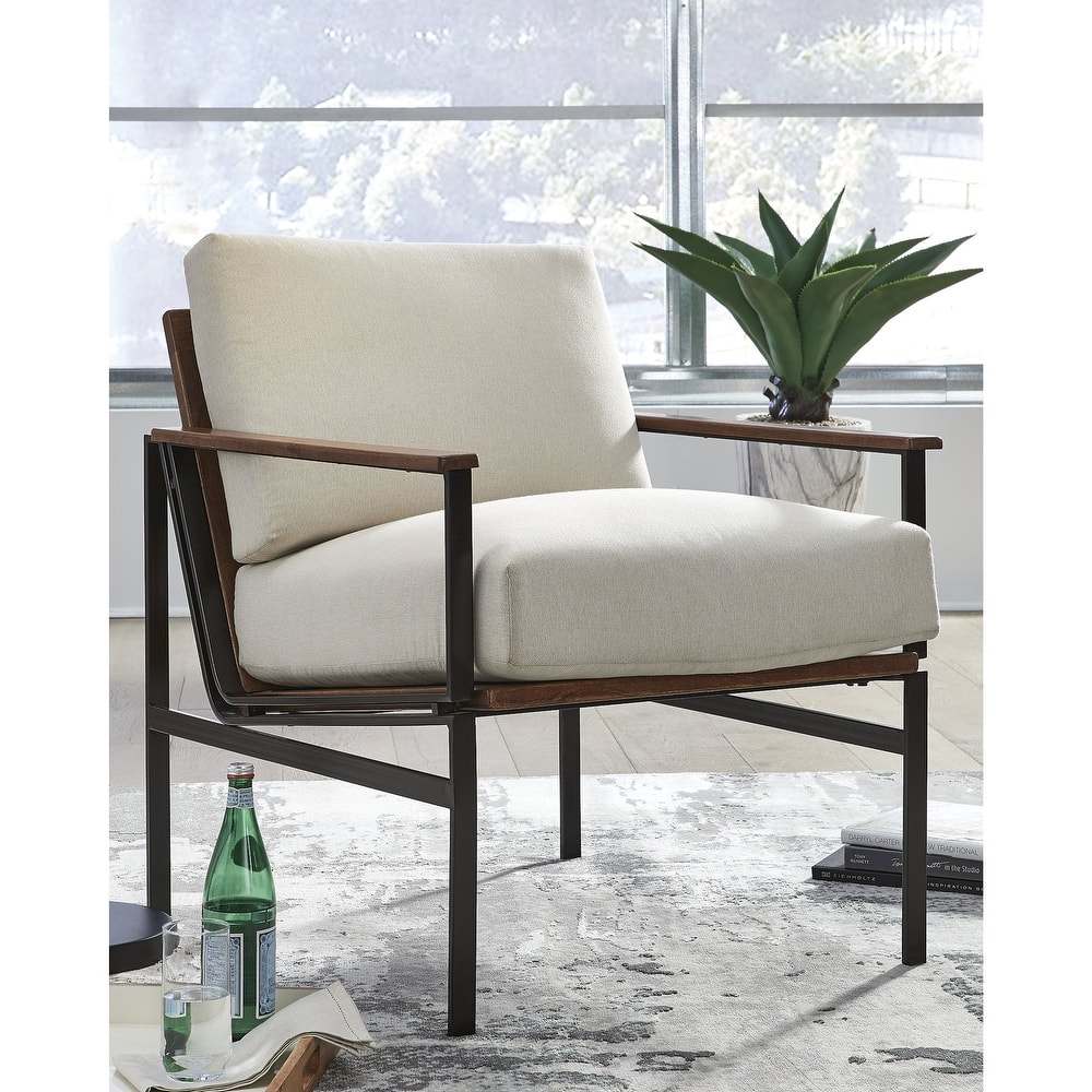 Signature Design by Ashley Tilden Ivory/Brown Accent Chair