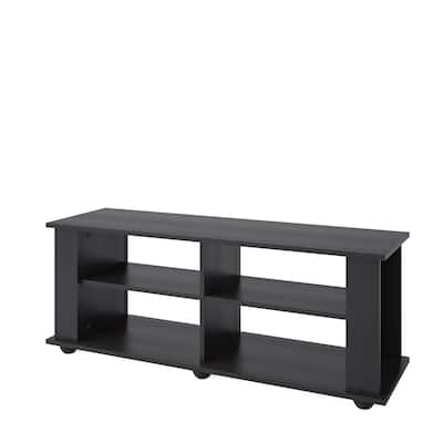 Black TV Stand, accommodates TVs up to 55" or 75"