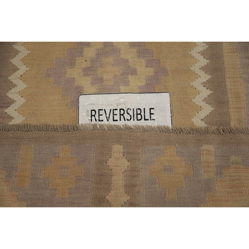 Hand Woven Oriental 100% Wool Carpet Southwestern Tribal Purples Kilim Area Rug - 7' 4'' X 5' 0''