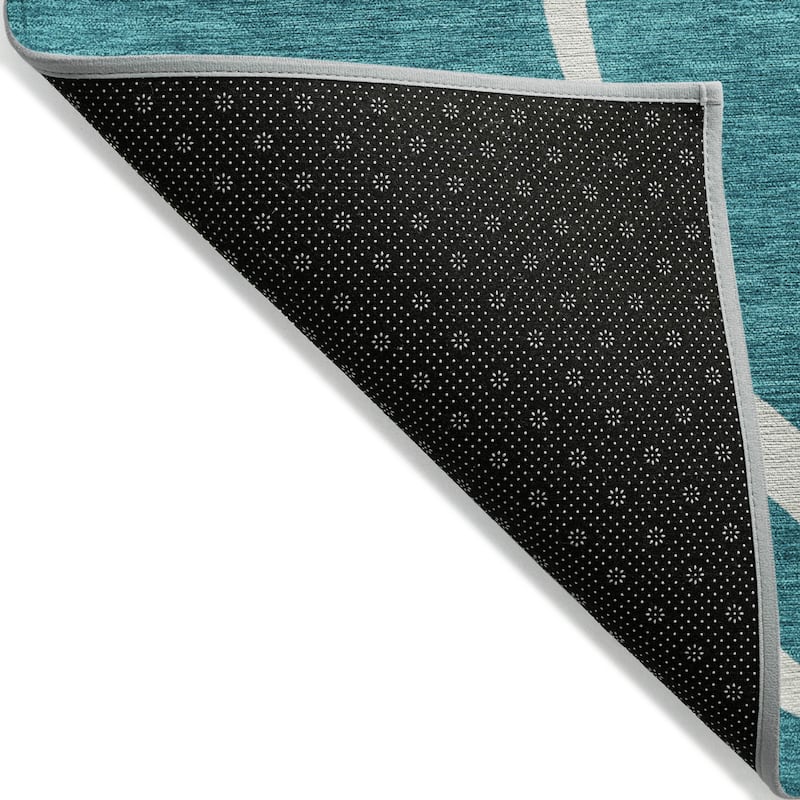 Machine Washable Indoor/ Outdoor Abstract Modern Chantille Rug