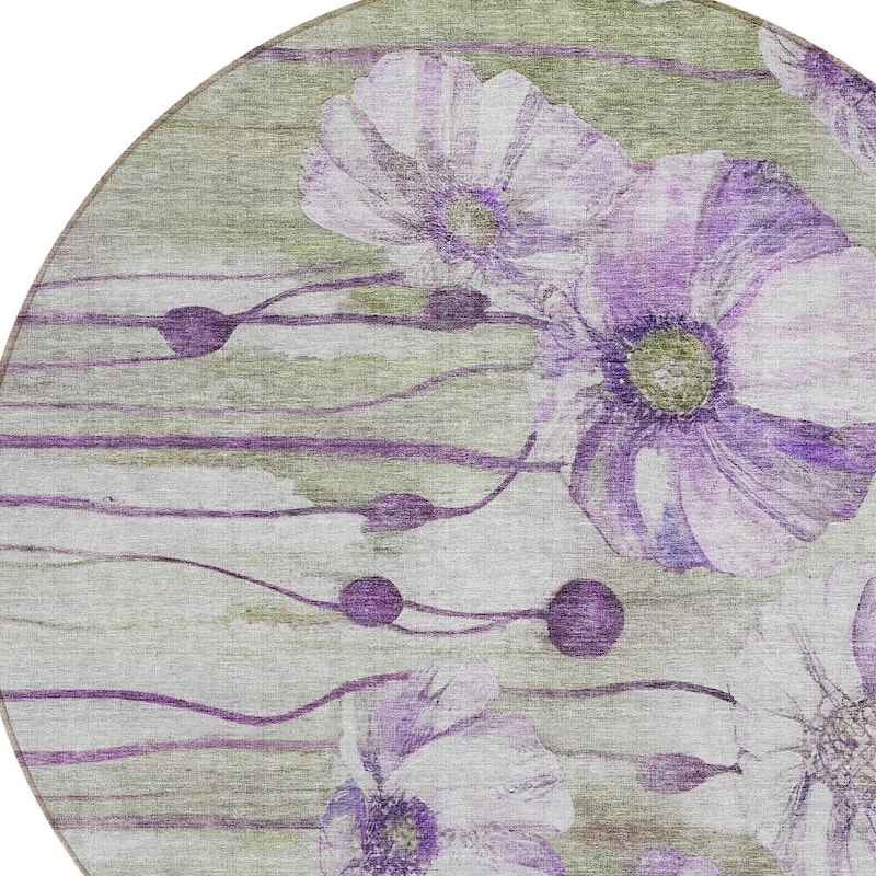 HomeRoots Floral Transitional Rectangle Outdoor Rug