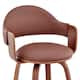 Daxton Mid-Century Swivel Bar Stool, Upholstered Counter Height Chair with Bentwood Legs