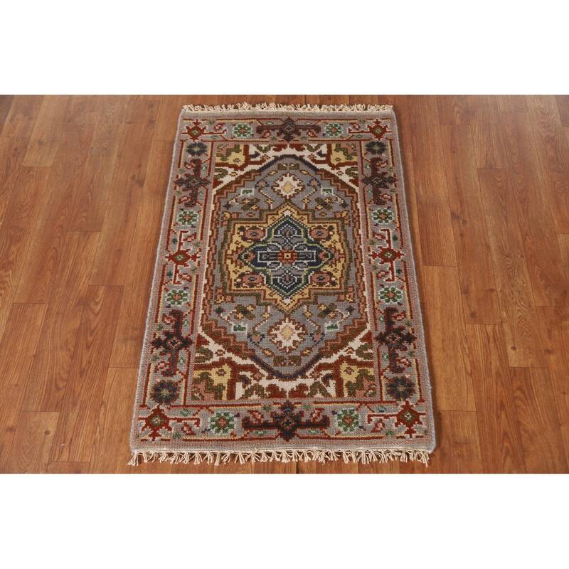 Grey Heriz Serapi Oriental Area Rug Handmade Wool Carpet - 2'0"x 3'0"
