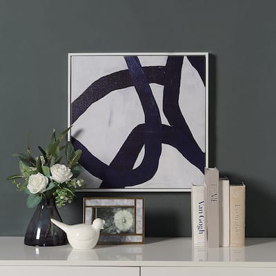 Abstract Wall Art with White Frame, Set of 2