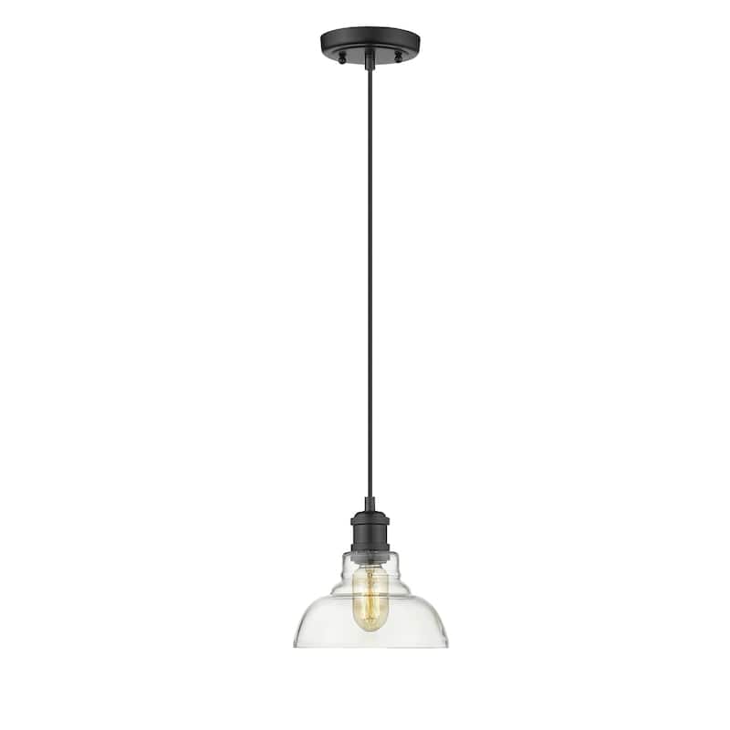 Carbon Loft Barton 1-light Pendant - Black Pendant with Clear Glass