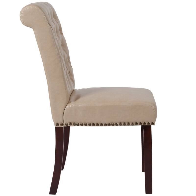 4PK Parsons Chairs-Rolled Back, Accent Nail Trim