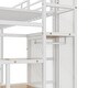 preview thumbnail 9 of 22, Metal Twin over Full Bunk Bed with Storage Staircase and Open Wardrobe,Kids and Baby