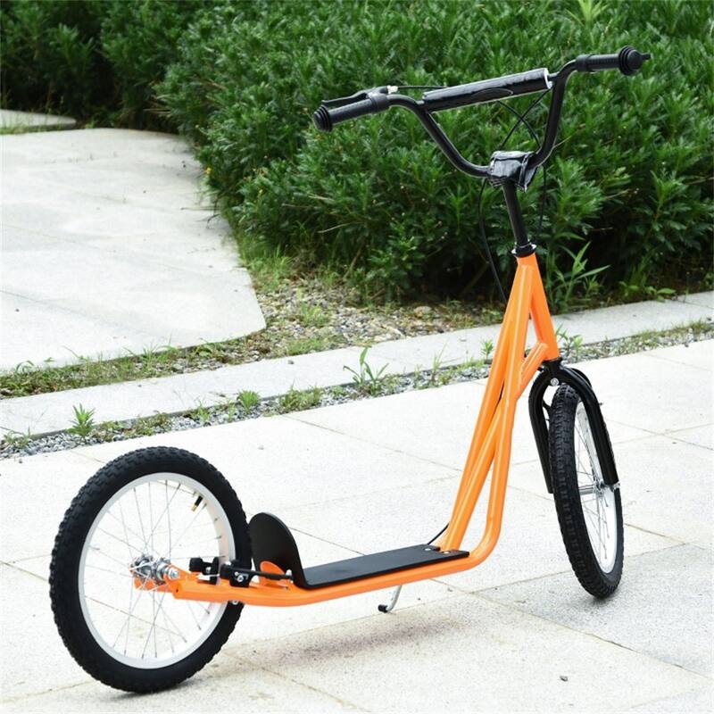 Children’s Ride-On Scooter with Soft Grip Handlebar and Anti-Slip Foot Deck for Outdoor Use - 54.75"L x 22.75"W x 35.5"-37.75"H