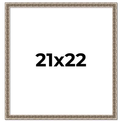 21x22 Frame Silver Versailles Ornate Solid Wood Picture Frame | 1 Inch