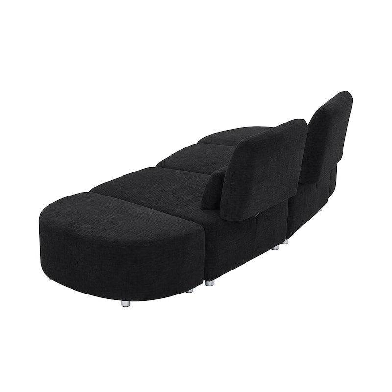 Upholstery Sofa With Two Ottomans Lounge Chair for Living Bedroom