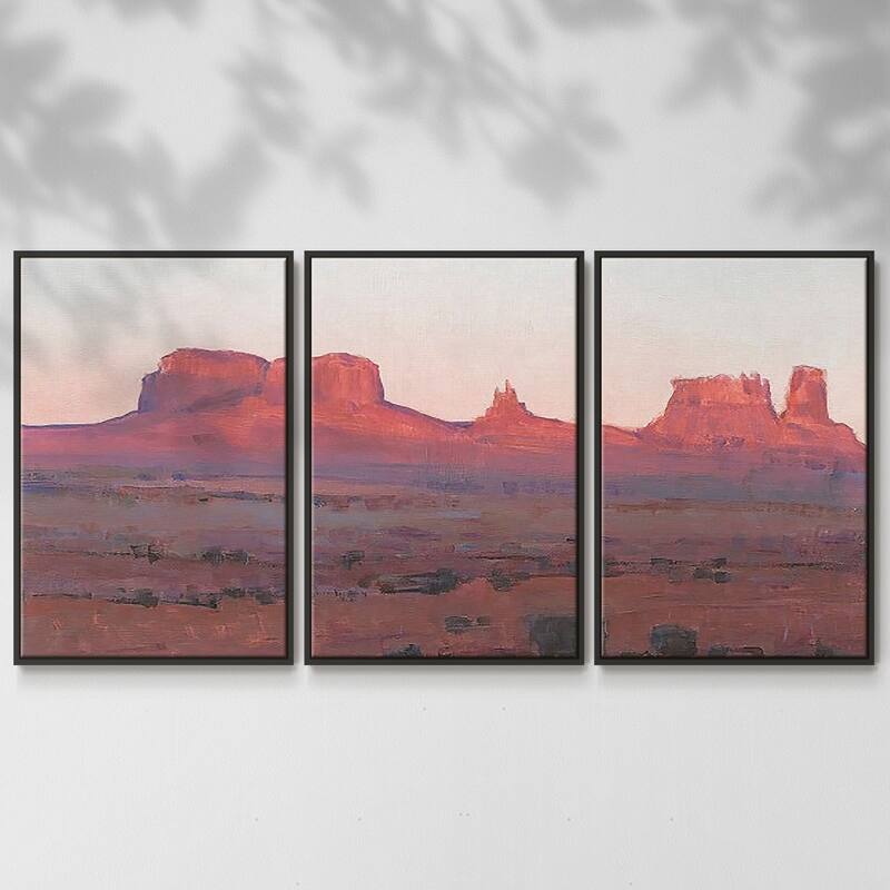 Red Rocks at Dusk II - Multi Piece Framed Canvas