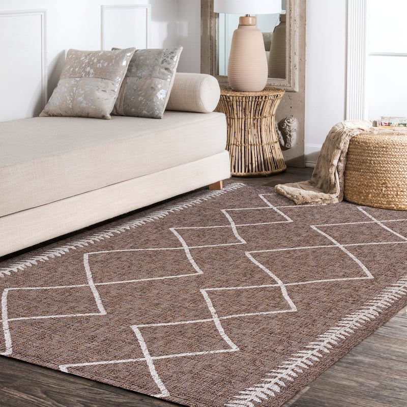 JONATHAN Y Kafel Tribal Diamond Trellis Indoor/Outdoor Area Rug