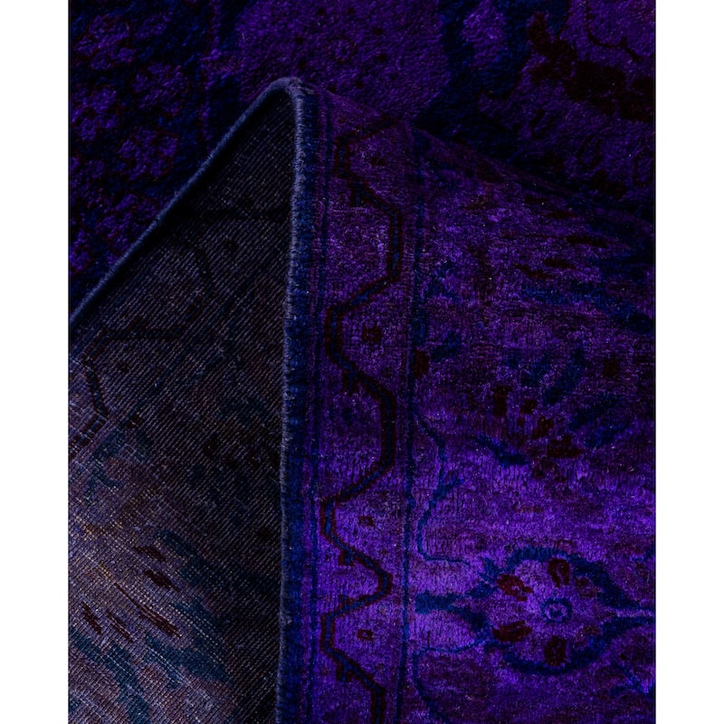 Overdyed One-of-a-Kind Hand-Knotted Area Rug - Purple - 4' 2" x 5' 5"