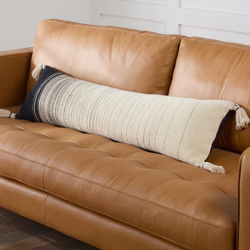 Via Striped Cream/ Black Pillow