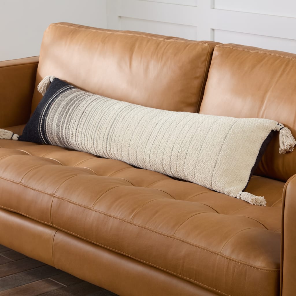 Via Striped Cream/ Black Pillow