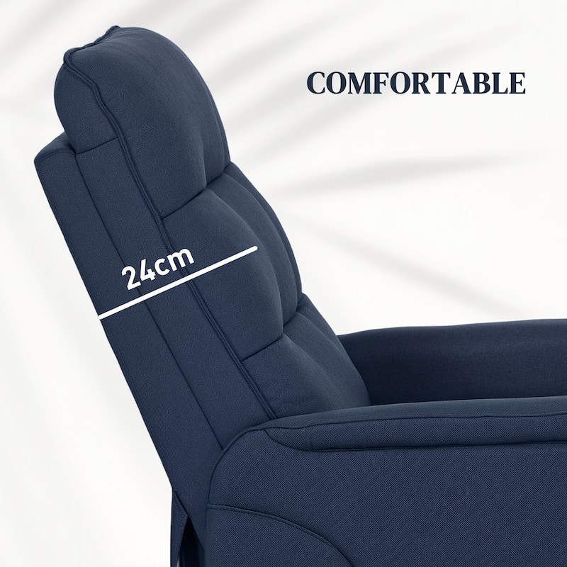 Power Lift Linen Fabric Recliner Chair with Remote Control and Electric Reclining Seat with Footrest