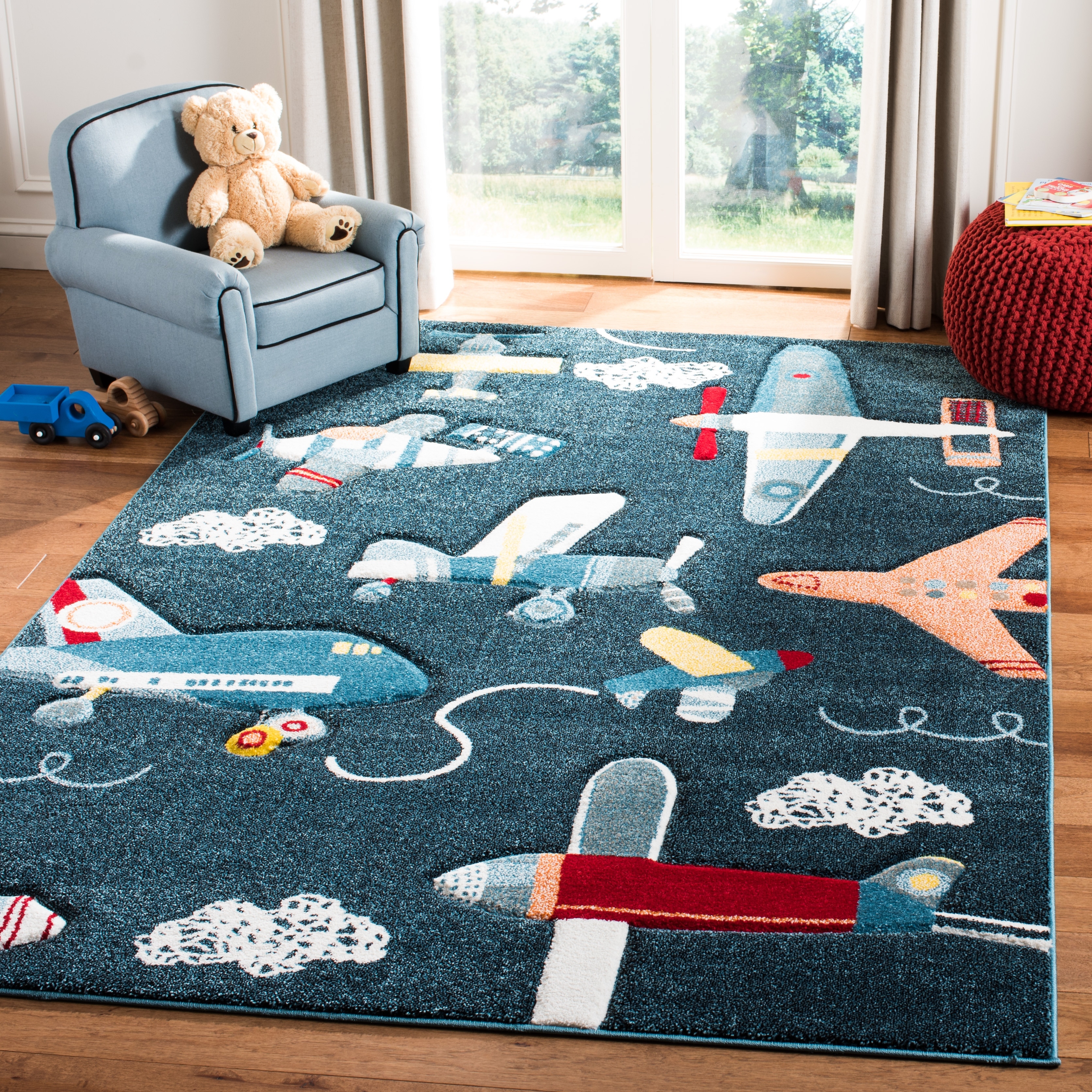 SAFAVIEH Carousel Kids Ardak Airplane Rug