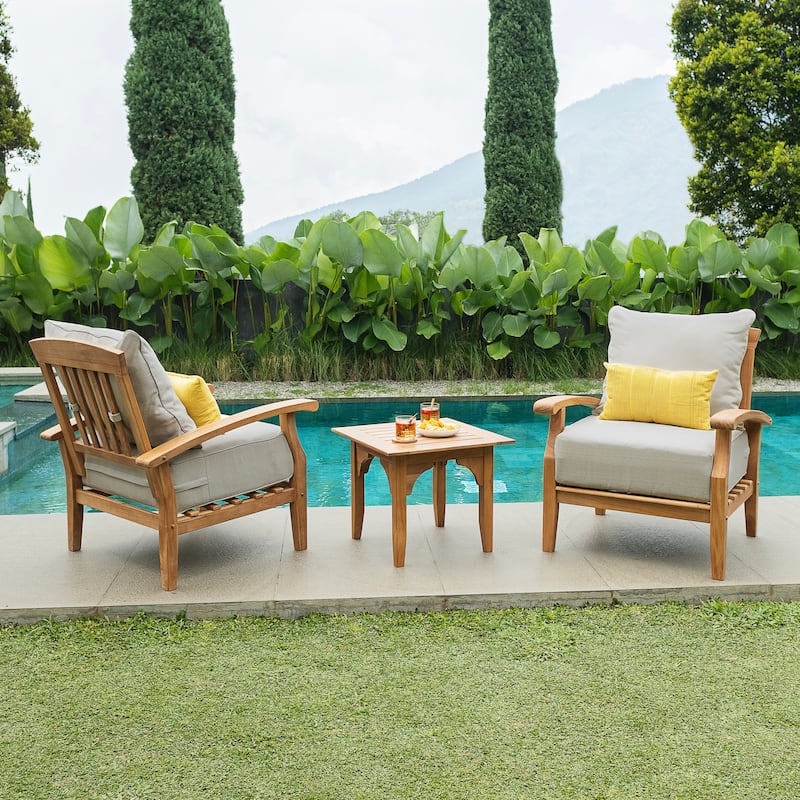 Cambridge Casual Leon Teak Patio Club Chair with Cushion