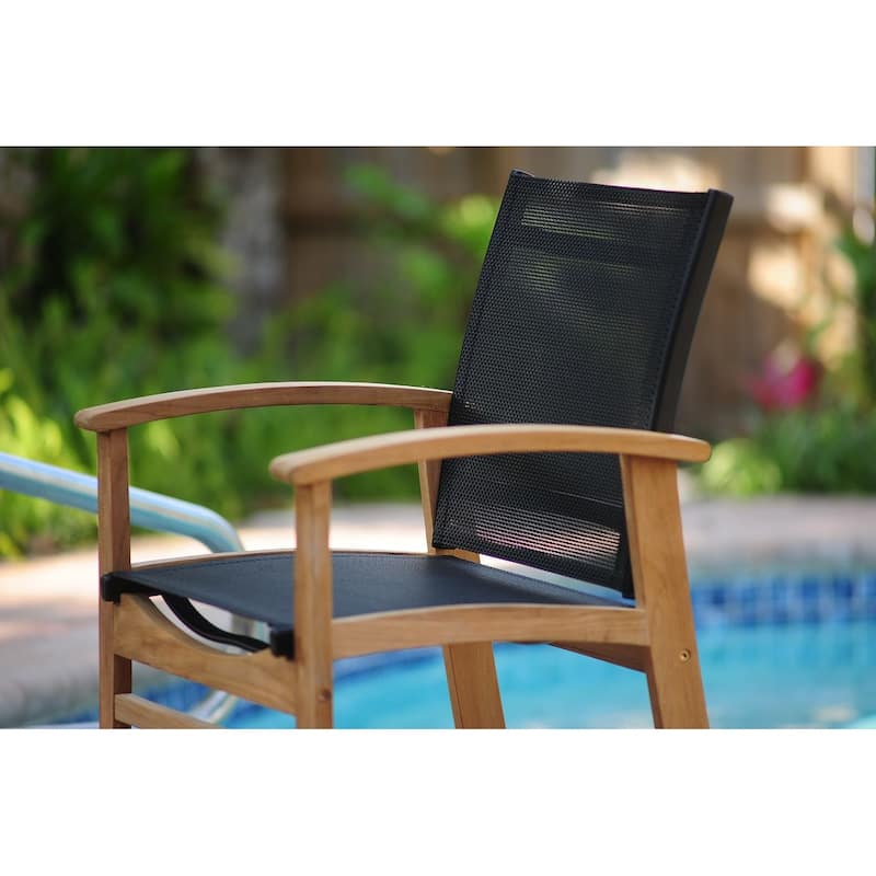 Amazonia Teak 9pc Outdoor Patio Luna Wood Dining Set - 9 Piece