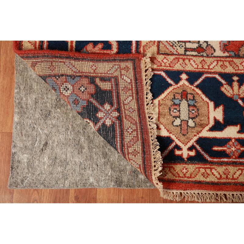 Geometric Red Heriz Serapi Oriental Area Rug Handmade Red Wool Carpet - 8'10" x 12'0"