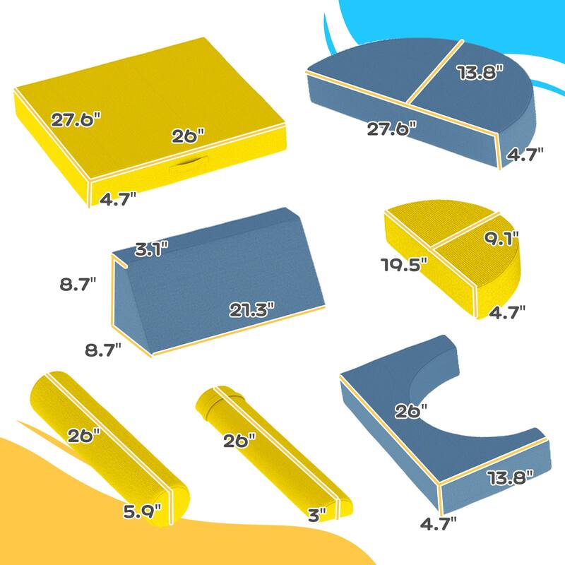 Kids Play Couch, 14 Piece Kids Couch, Child Sectional Sofa for Playing, Sitting & Sleeping, Convertible Foam Floor Cushions