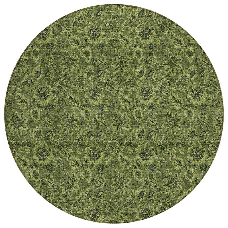 HomeRoots Floral Transitional Rectangle Outdoor Rug
